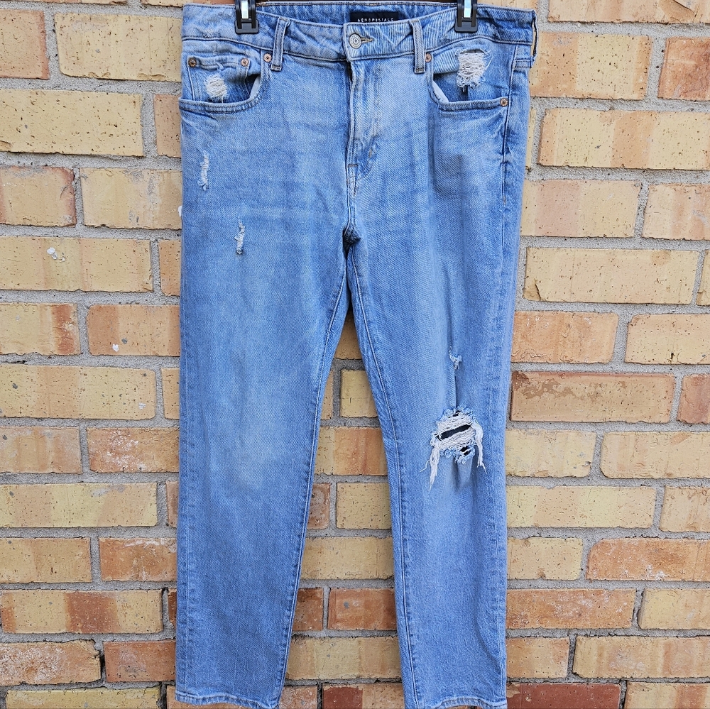 Aeropostale Light Blue Distressed Men Jeans